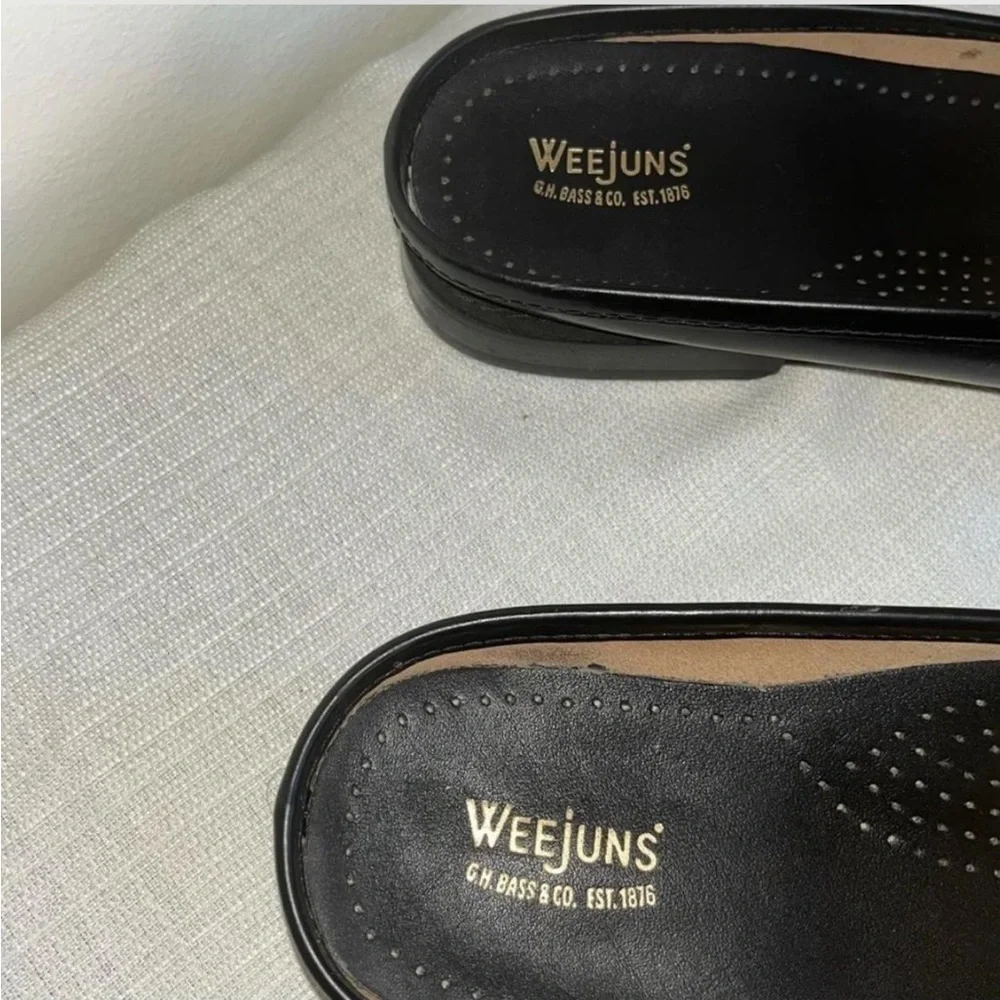 Black and White Spats Loafers Wynn Mules Weejuns by GH Bass - 9.5 - Picture 5 of 8